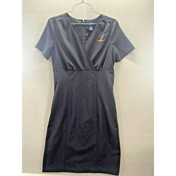 Land's End Outfitters Women's Navy Dress Size 2 Lined Embroidered Bird NEW - Picture 6 of 12